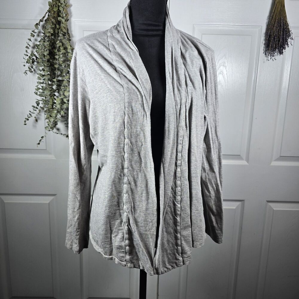 Coldwater Creek Women's Gray Knit Open Front Cardigan Sweater XL(18) - Picture 1 of 9